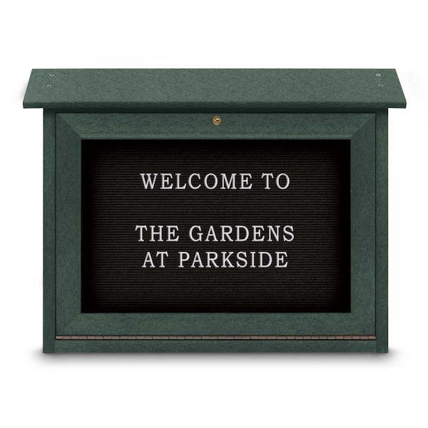 Outdoor Enclosed Combo Board, 48"x36", Black Frame/White Porc & Cork